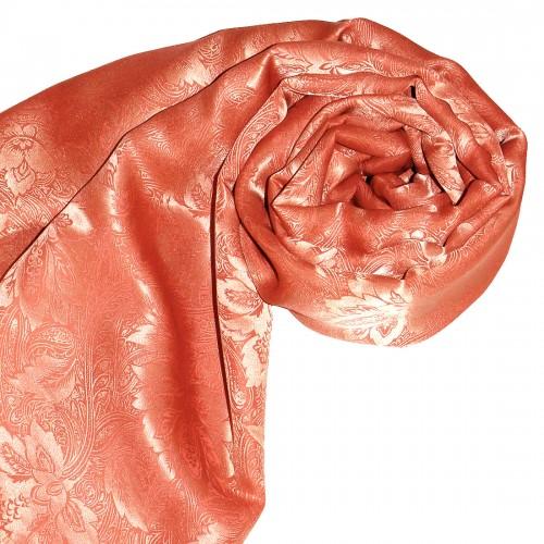 lorenzo cana Men's Shawl Viscose Silk Paisley Orange LORENZO CANA