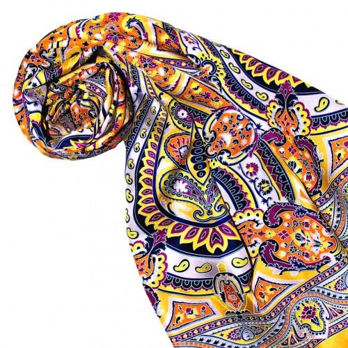 lorenzo cana Men's Shawl Yellow Purple Black White Paisley LORENZO CANA