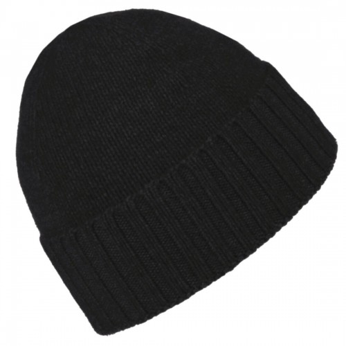 Lorenzo Cana Mens Beanie 100% Cashmere Fold Back Black LORENZO CANA