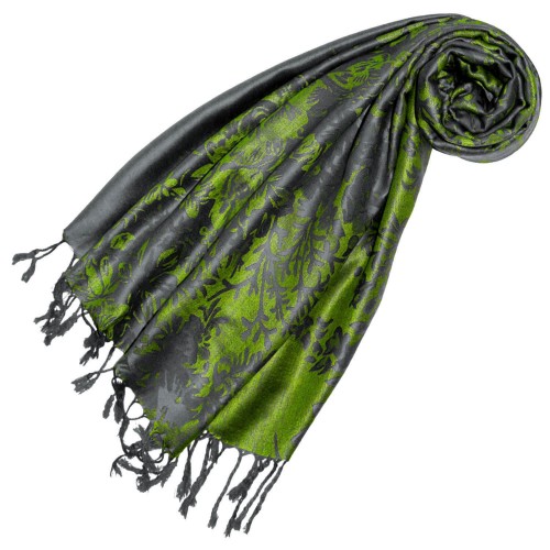 lorenzo cana mens scarf 100% Modal Green Gray Floral LORENZO CANA