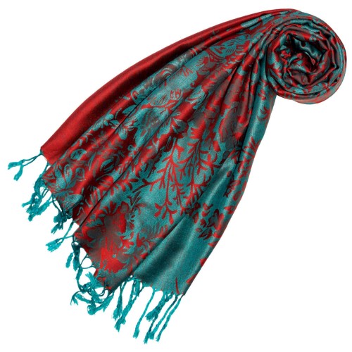 lorenzo cana mens scarf 100% Modal Red Turquoise Floral LORENZO CANA