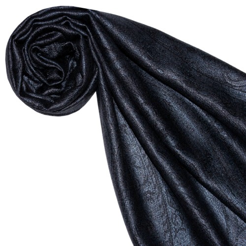 Lorenzo Cana Mens Scarf 100% Silk Paisley Pigeon Blue Black LORENZO CANA