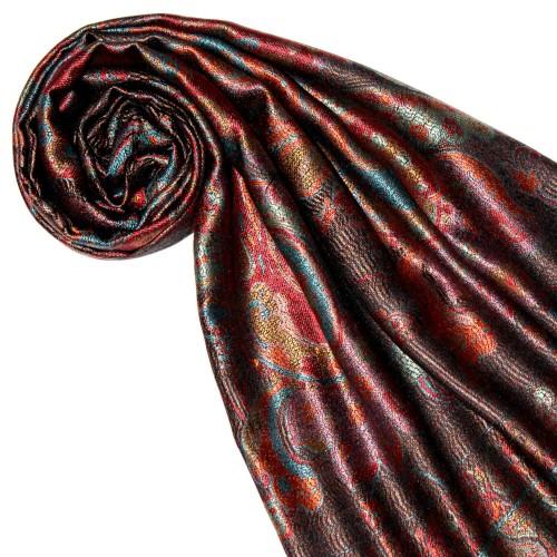 Lorenzo Cana Mens Scarf 100% Silk Paisley Red Blue Black LORENZO CANA