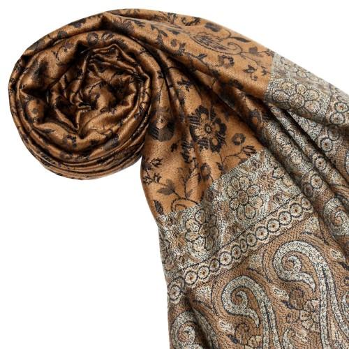 Lorenzo Cana Mens Scarf Modal Golden Brown Black LORENZO CANA