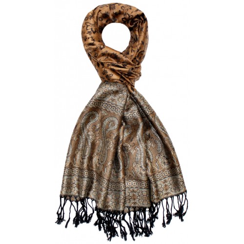 Lorenzo Cana Mens Scarf Modal Golden Brown Black LORENZO CANA