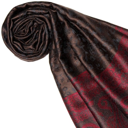 Lorenzo Cana Mens Scarf Modal Raspberry Red Brown Black LORENZO CANA