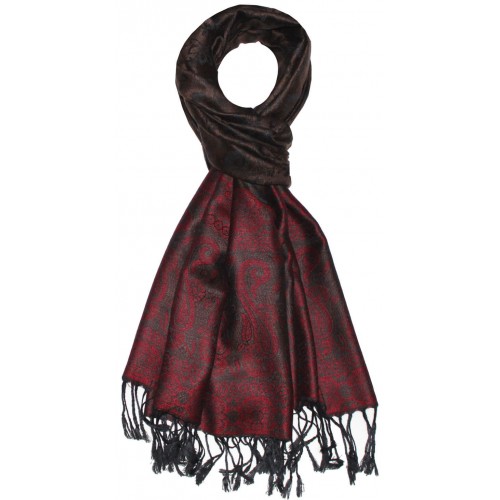 Lorenzo Cana Mens Scarf Modal Raspberry Red Brown Black LORENZO CANA