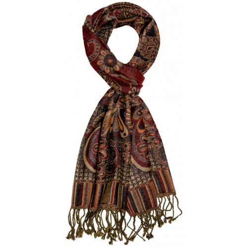 Lorenzo Cana Mens Scarf Wool Orange Black Yellow LORENZO CANA