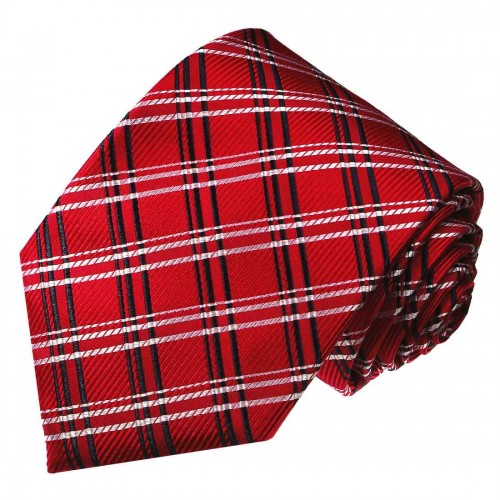lorenzo cana Mens Tie Deep red Checked LORENZO CANA