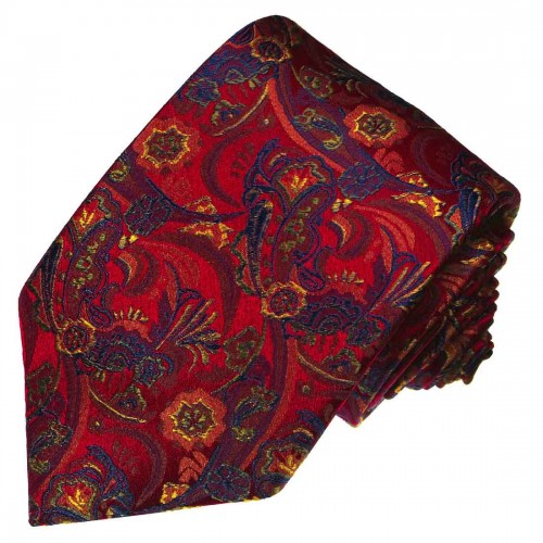 Lorenzo Cana Mens Tie Paisley Red Blue LORENZO CANA