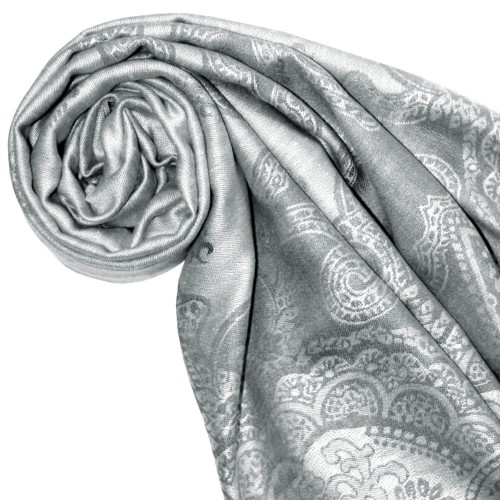 Lorenzo Cana Modal Gray-white Scarf Graphically Woven LORENZO CANA