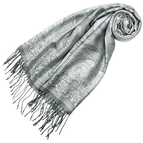 lorenzo cana Modal gray-white scarf Graphically woven LORENZO CANA