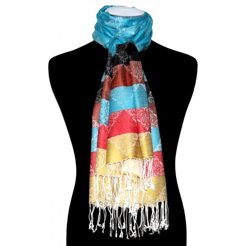 Lorenzo Cana Modal Mens Scarf Colorful Stripes LORENZO CANA