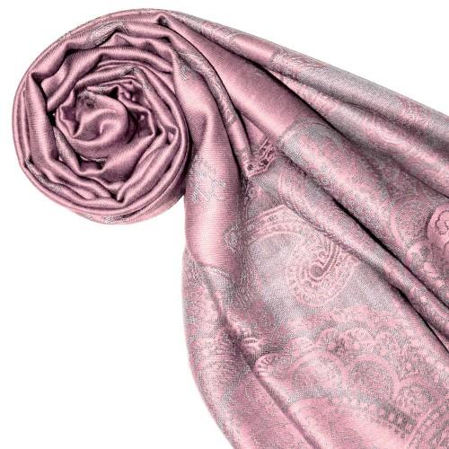 Lorenzo Cana Modal Shawl In Pink Gray Graphically Woven LORENZO CANA
