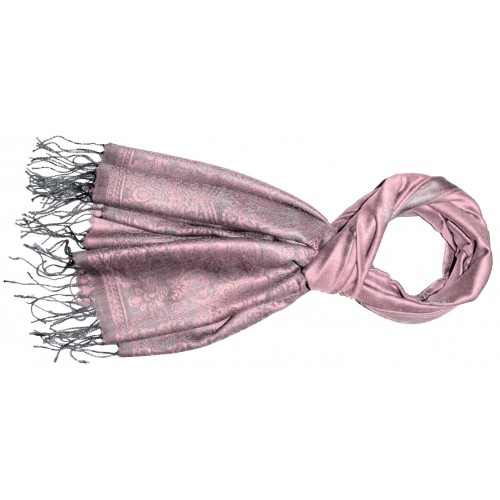Lorenzo Cana Modal Shawl In Pink Gray Graphically Woven LORENZO CANA