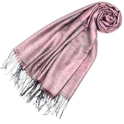 lorenzo cana Modal shawl in pink gray Graphically woven LORENZO CANA
