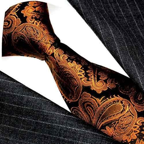 Lorenzo Cana Neck Tie 100% Silk Brown Black Paisley LORENZO CANA