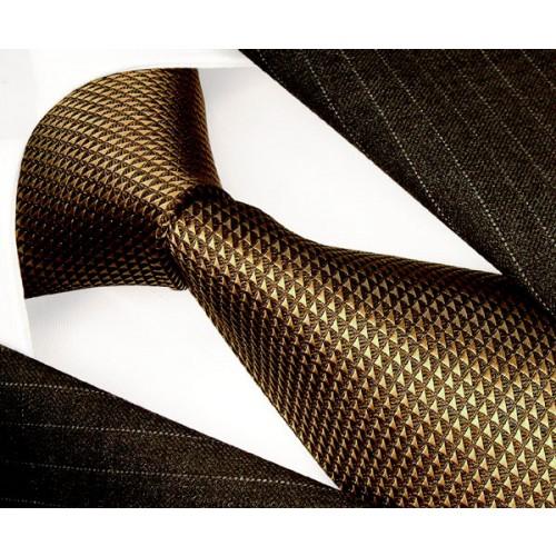 lorenzo cana Neck Tie 100% Silk Diamond Brown Bronze LORENZO CANA