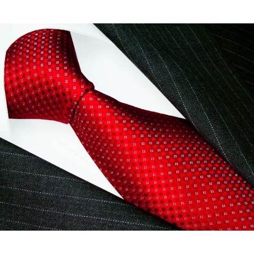 lorenzo cana Neck Tie 100% Silk Polka Dot Red White LORENZO CANA
