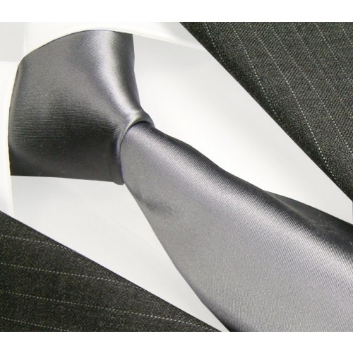 lorenzo cana Neck Tie 100% Silk Uni Silver Grey LORENZO CANA