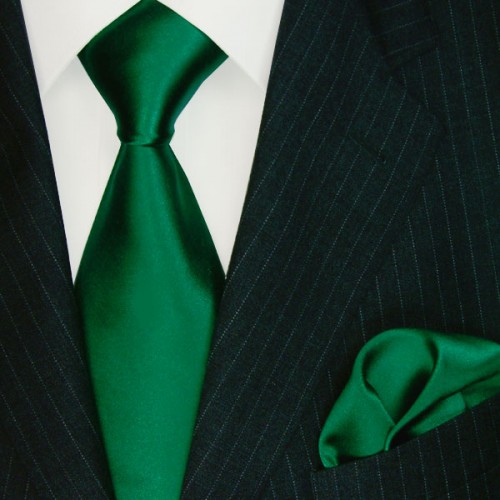 lorenzo cana Necktie Set 100% Silk Uni Dark Green LORENZO CANA