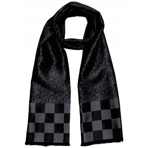 Lorenzo Cana Paisley Scarf For Men Black LORENZO CANA
