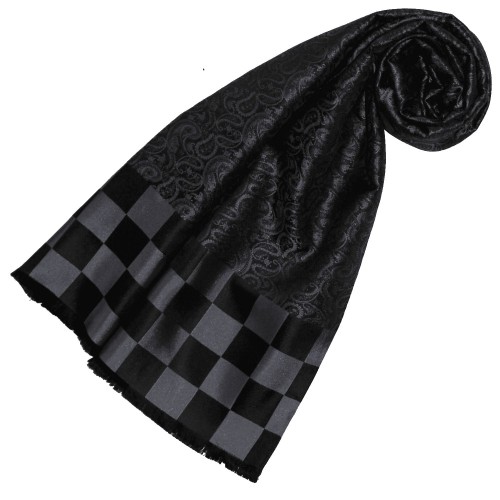 lorenzo cana Paisley scarf for men black LORENZO CANA