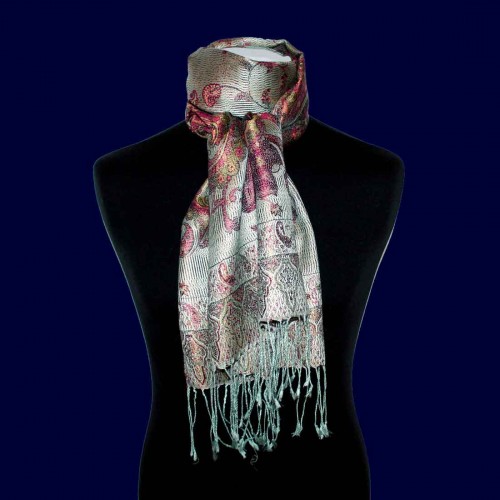 Lorenzo Cana Pashmina Scarf For Men Silk Green Red LORENZO CANA