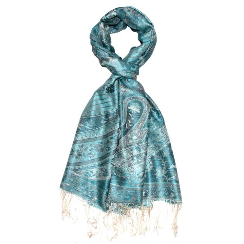 Lorenzo Cana Pashmina Scarf For Men Silk Light Blue LORENZO CANA