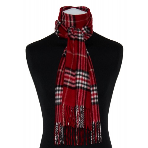 Lorenzo Cana Polyacrylic Mens Scarf Check Red Blue White LORENZO CANA