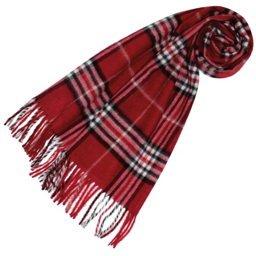 lorenzo cana Polyacrylic mens scarf Check Red Blue White LORENZO CANA