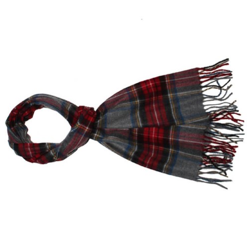 Lorenzo Cana Polyacrylic Mens Scarf Plaid Gray Red Blue LORENZO CANA