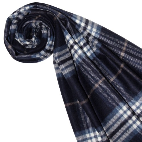 Lorenzo Cana Polyacrylic Scarf Checked Blue White LORENZO CANA