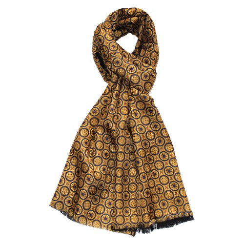 Lorenzo Cana Reversible Scarf Silk + Wool For Women Gold LORENZO CANA