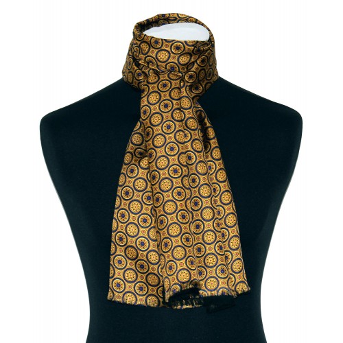 Lorenzo Cana Reversible Scarf Silk + Wool For Women Gold LORENZO CANA