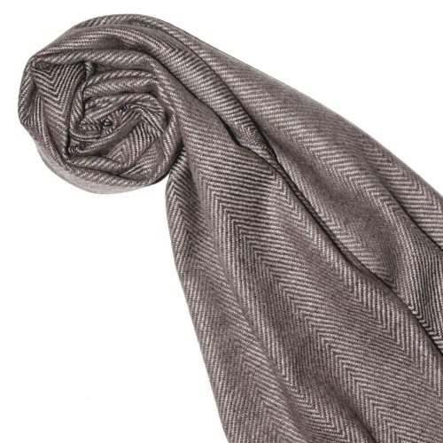 lorenzo cana Scarf 100% cashmere herringbone light brown brown LORENZO CANA