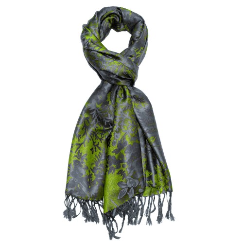 Lorenzo Cana Scarf 100% Modal Green Gray Floral LORENZO CANA