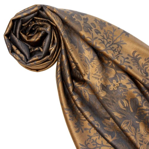Lorenzo Cana Scarf 100% Modal Light Brown Gray Floral LORENZO CANA