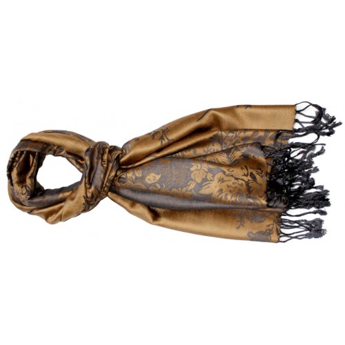 Lorenzo Cana Scarf 100% Modal Light Brown Gray Floral LORENZO CANA