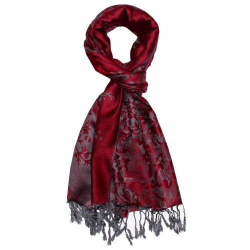 Lorenzo Cana Scarf 100% Modal Purple Gray Floral LORENZO CANA