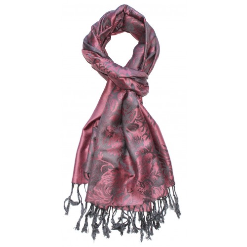 Lorenzo Cana Scarf 100% Modal Taupe Black Floral LORENZO CANA