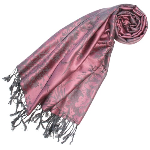 lorenzo cana Scarf 100% Modal Taupe Black Floral LORENZO CANA
