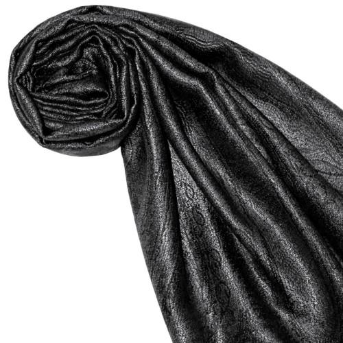 Lorenzo Cana Scarf 100% Silk Paisley Gray Ecru Black LORENZO CANA