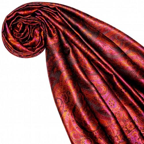 Lorenzo Cana Scarf 100% Silk Pashmina Paisely Red Pink LORENZO CANA