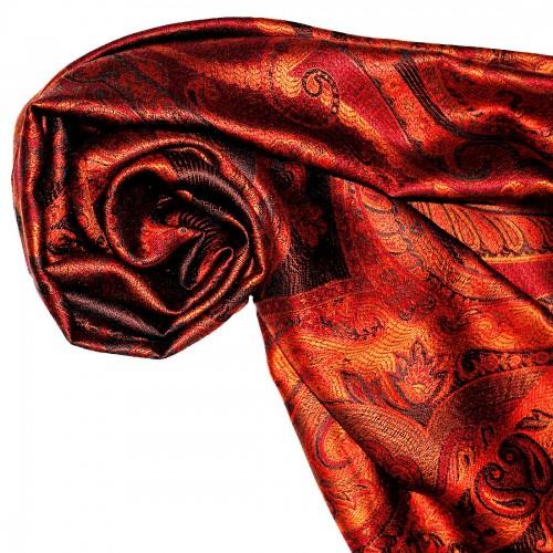 Lorenzo Cana Scarf 100% Silk Pashmina Paisely Red Yellow Black LORENZO CANA
