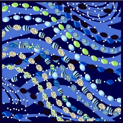 Lorenzo Cana Scarf For Men Blue Dark Blue Green Silk Floral LORENZO CANA