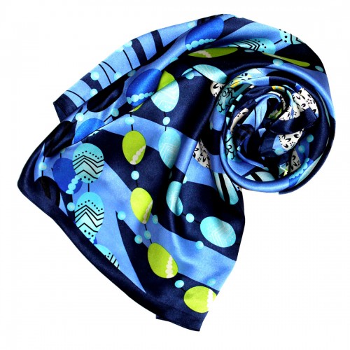 lorenzo cana Scarf for men blue dark blue green silk floral LORENZO CANA