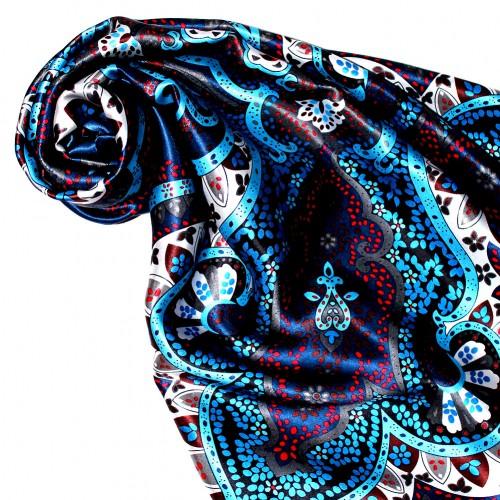 lorenzo cana Scarf for men dark blue silver red silk floral LORENZO CANA