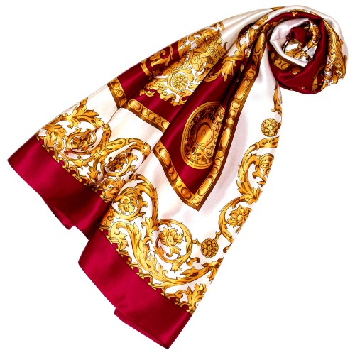 lorenzo cana Scarf for men gold white berry silk floral LORENZO CANA