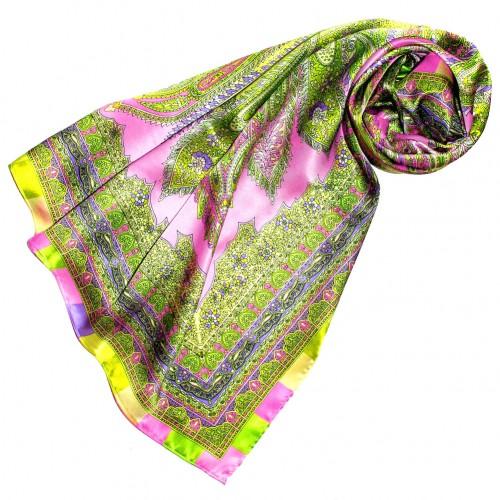 Lorenzo Cana Scarf For Men Green Pink Gold Silk Floral LORENZO CANA